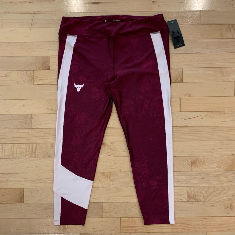 NEW Under Armour youth girls size XL 16 heatgear leggings Dwayne Johnson